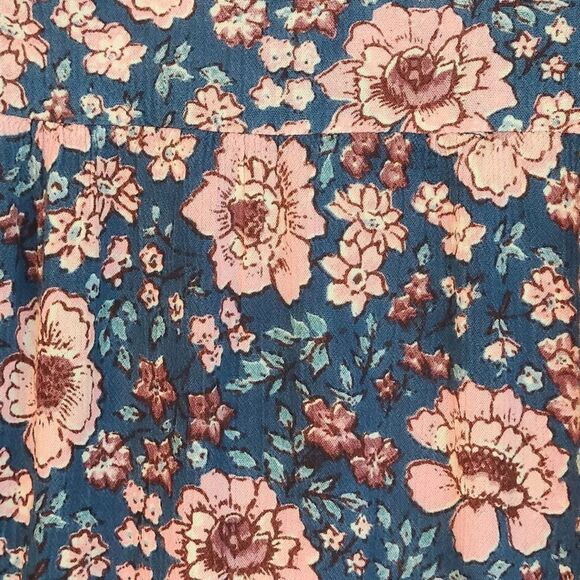 Billabong Basking Sun Boho Floral Mini Dress Bell Flutter Sleeve Beachy Sz S - Picture 11 of 16